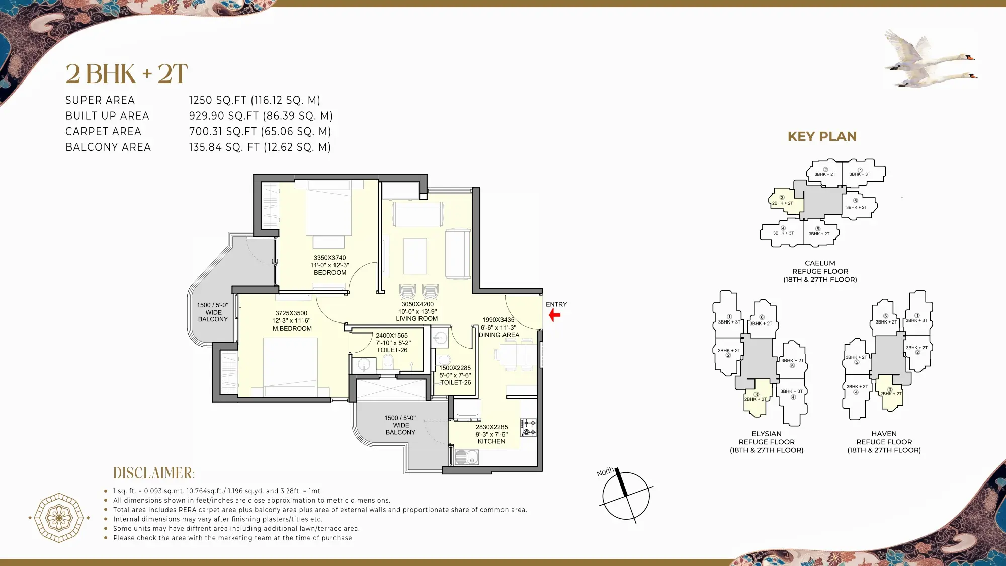 2 BHK + 2T